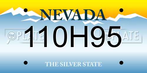 110H95 Nevada License Plate