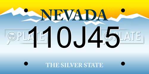 110J45 Nevada License Plate