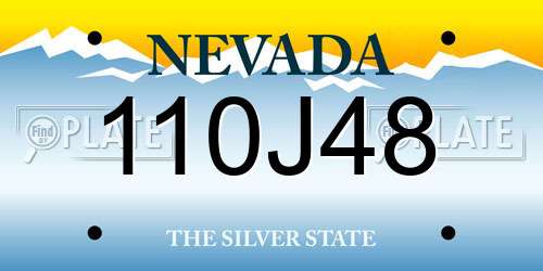 110J48 Nevada License Plate