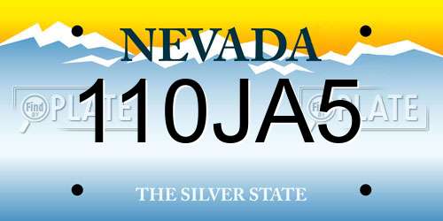 110JA5 Nevada License Plate