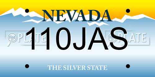 110JAS Nevada License Plate