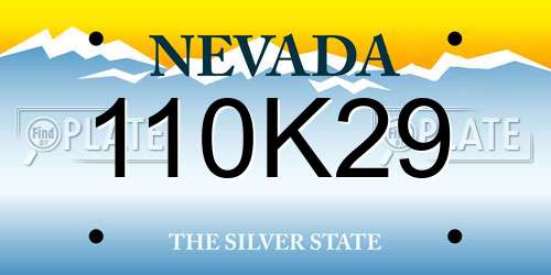 110K29 Nevada License Plate