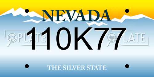 110K77 Nevada License Plate