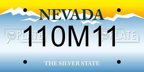 110M11 Nevada License Plate