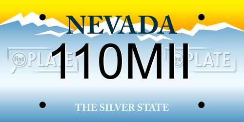 110MII Nevada License Plate