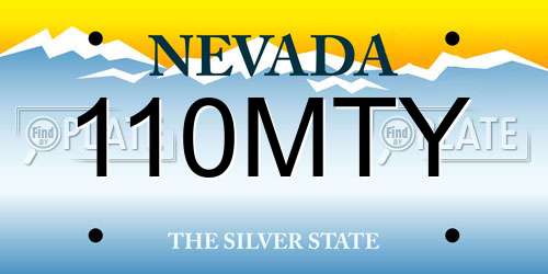110MTY Nevada License Plate