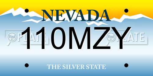 110MZY Nevada License Plate