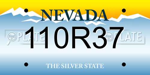 110R37 Nevada License Plate