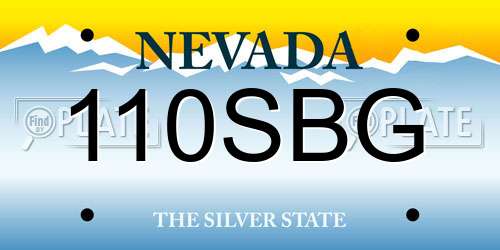 110SBG Nevada License Plate