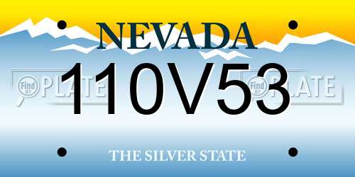 110V53 Nevada License Plate