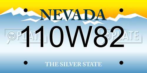 110W82 Nevada License Plate