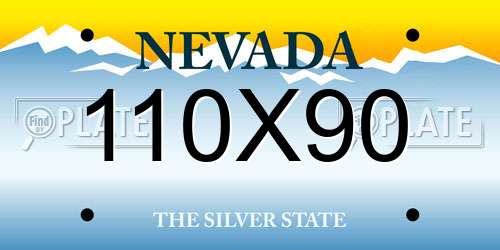 110X90 Nevada License Plate