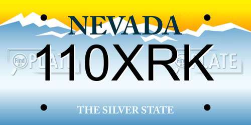 110XRK Nevada License Plate