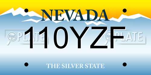 110YZF Nevada License Plate