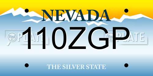 110ZGP Nevada License Plate