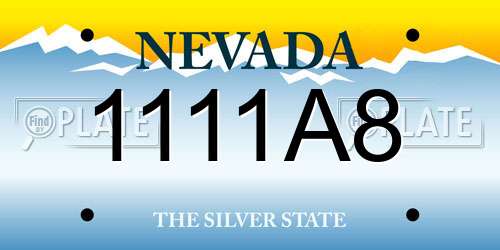 1111A8 Nevada License Plate