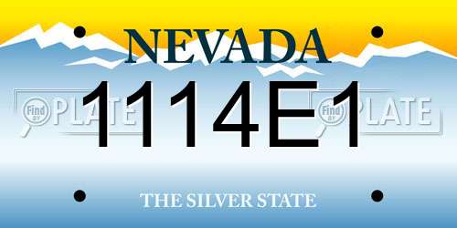 1114E1 Nevada License Plate