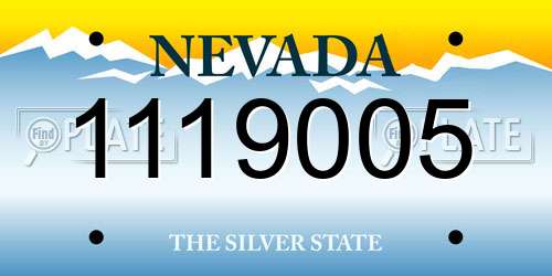 1119005 Nevada License Plate