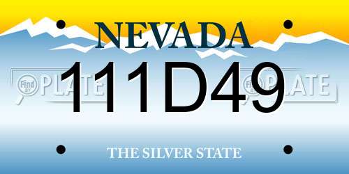 111D49 Nevada License Plate