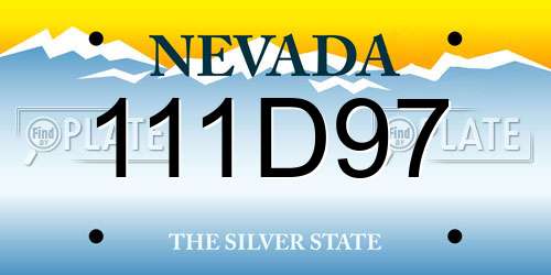 111D97 Nevada License Plate