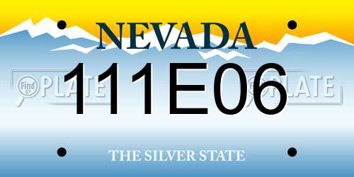 111E06 Nevada License Plate