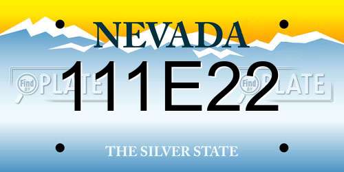 111E22 Nevada License Plate
