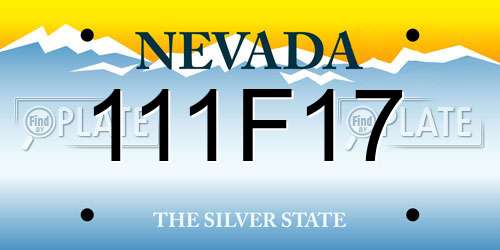 111F17 Nevada License Plate