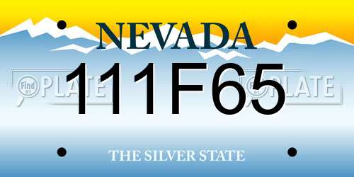 111F65 Nevada License Plate