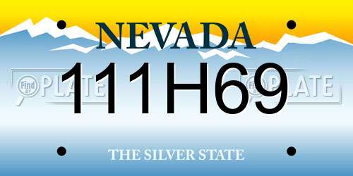111H69 Nevada License Plate