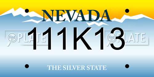 111K13 Nevada License Plate