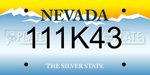 111K43 Nevada License Plate