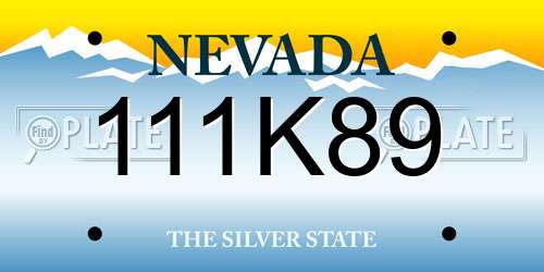 111K89 Nevada License Plate