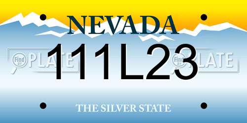 111L23 Nevada License Plate