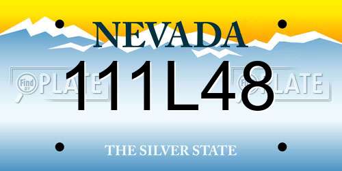 111L48 Nevada License Plate