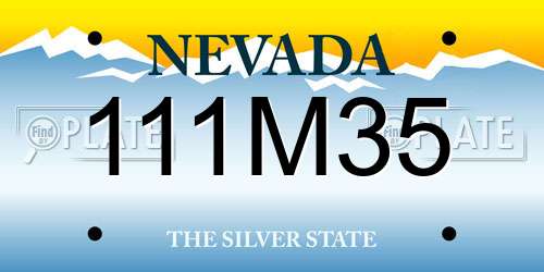 111M35 Nevada License Plate