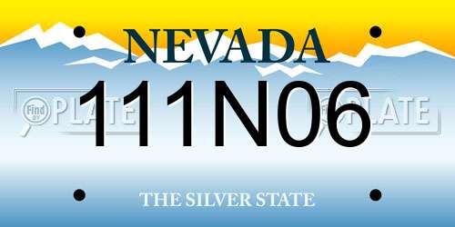 111N06 Nevada License Plate