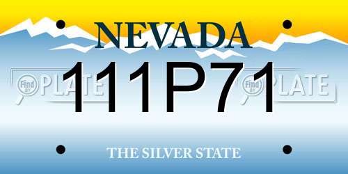 111P71 Nevada License Plate