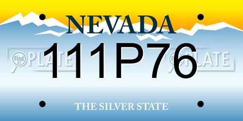 111P76 Nevada License Plate