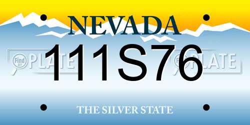 111S76 Nevada License Plate