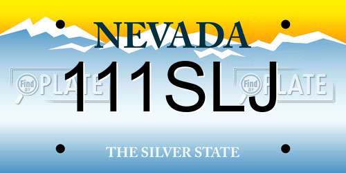111SLJ Nevada License Plate