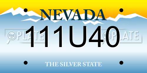 111U40 Nevada License Plate