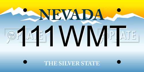 111WMT Nevada License Plate