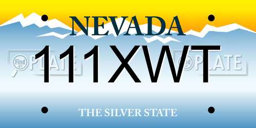 111XWT Nevada License Plate