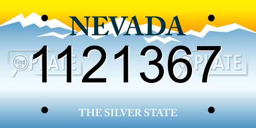 1121367 Nevada License Plate