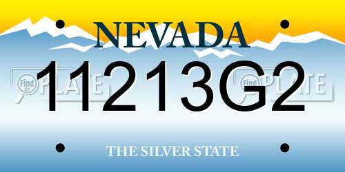 11213G2 Nevada License Plate