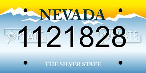 1121828 Nevada License Plate