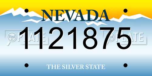 1121875 Nevada License Plate