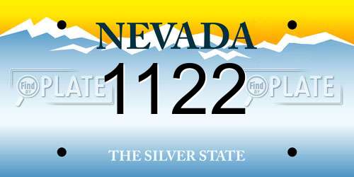 1122 Nevada License Plate