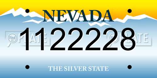 1122228 Nevada License Plate