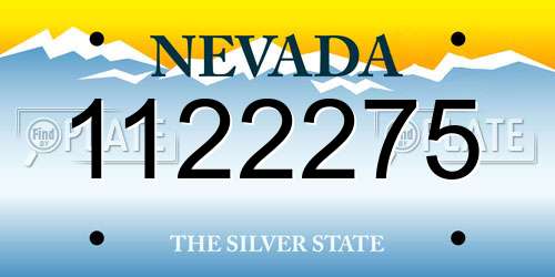 1122275 Nevada License Plate